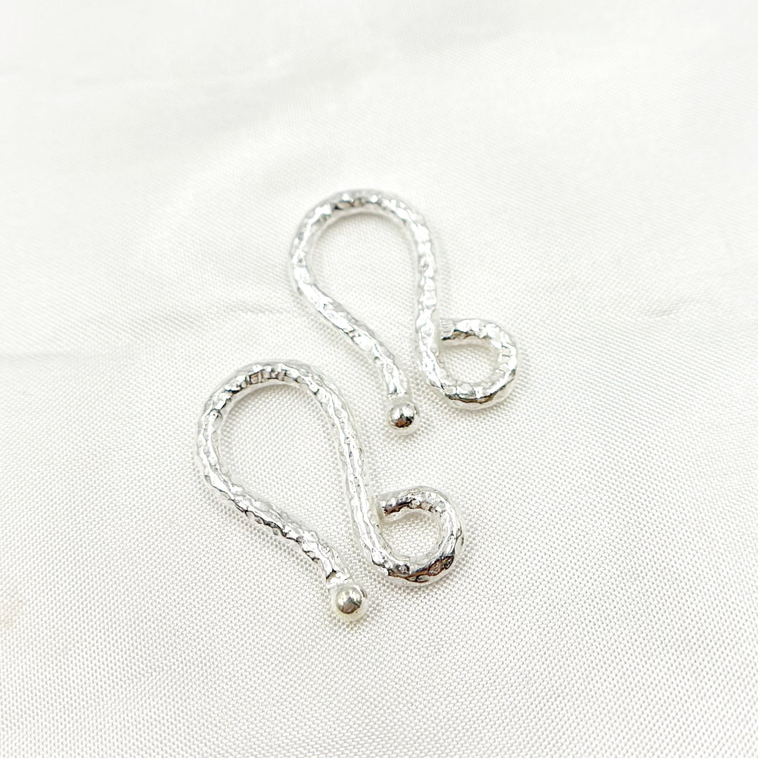 Silver S Hook. Sterling Silver Hammered "S" Hook