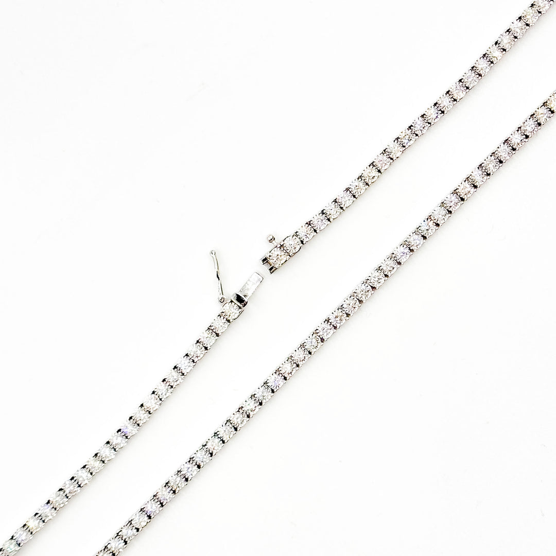 NFS71363. 14K Solid Gold Diamond Tennis Necklace