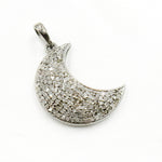 Load image into Gallery viewer, DP593. Diamond Sterling Silver Moon Pendant
