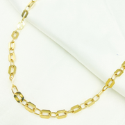 14k Solid Yellow Gold Mirror Flat Octagon Link Chain