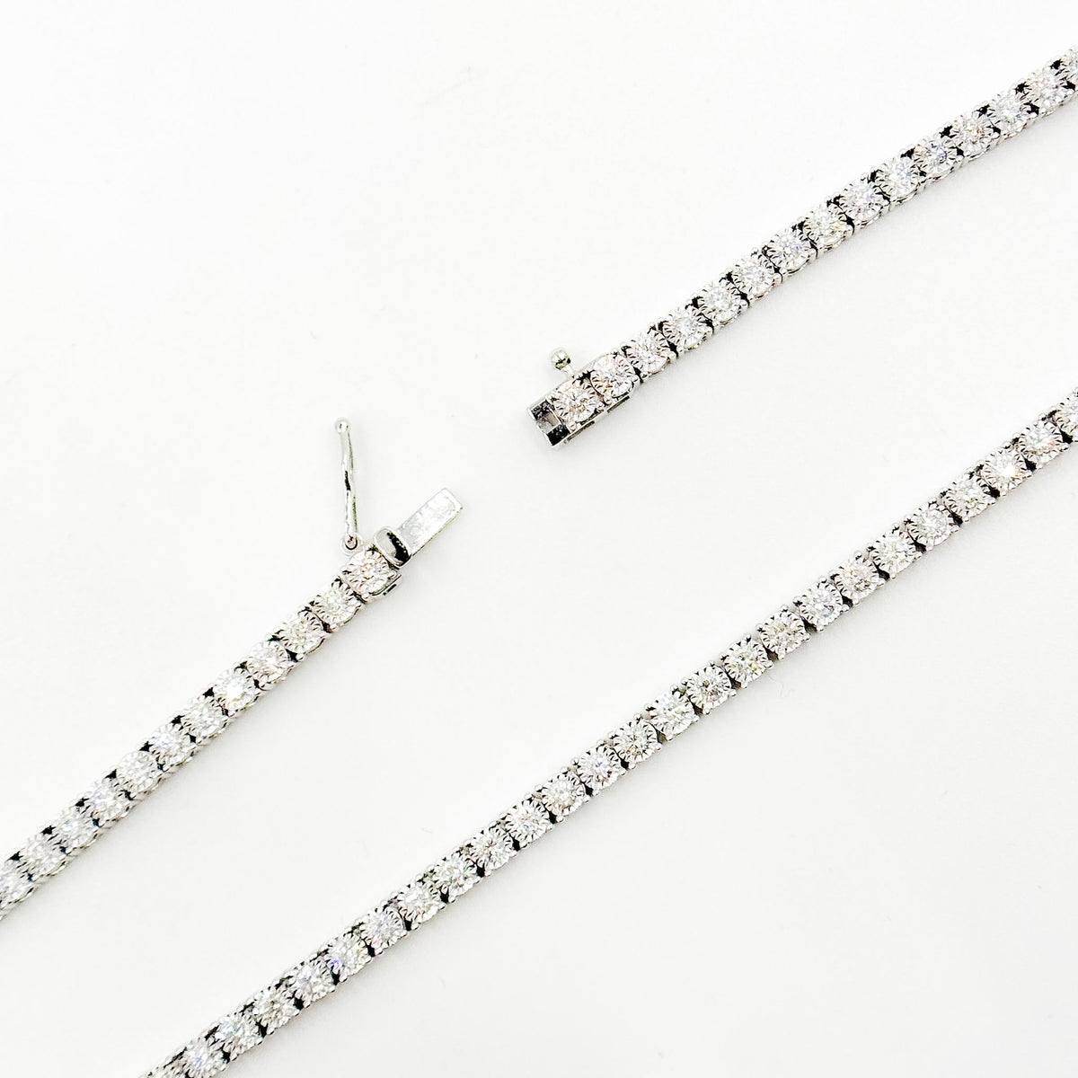 NFS71363. 14K Solid Gold Diamond Tennis Necklace