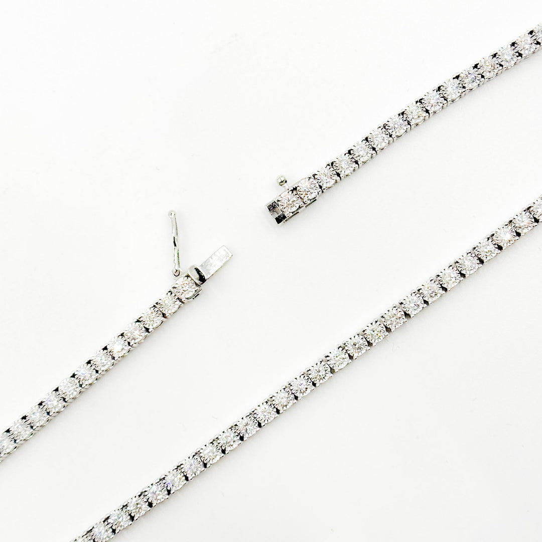 NFS71363. 14K Solid Gold Diamond Tennis Necklace
