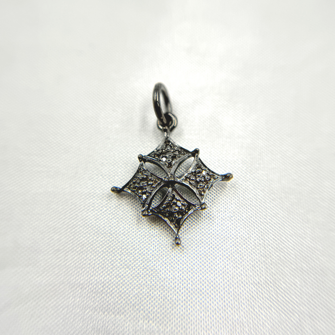 DC204. Diamond Sterling Silver Fancy Shape Pendant