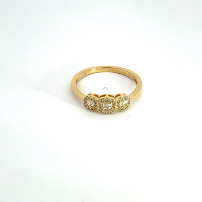 14k Solid Yellow Gold Diamond Ring.