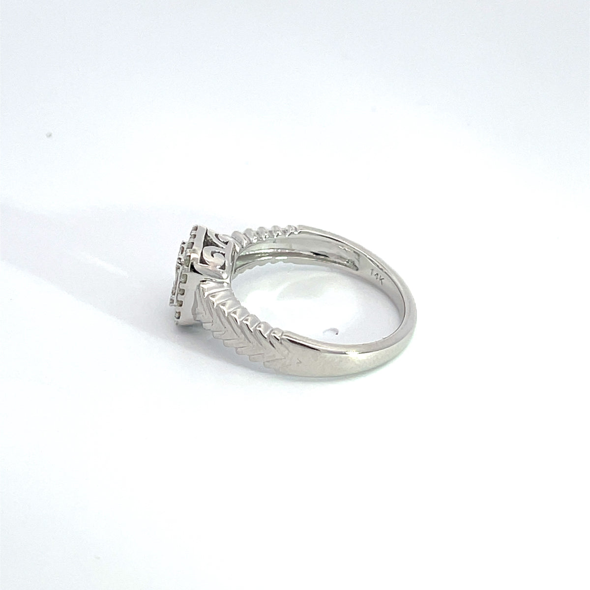 14k Solid Gold Diamond Statement Ring.