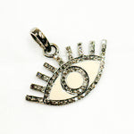 Load image into Gallery viewer, DP567A. Diamond Sterling Silver Eye Enamel Pendant
