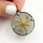 Load image into Gallery viewer, DP721. Diamond Sterling Silver Round Star Pendant with Gemstone
