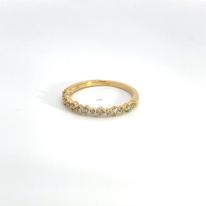 14k Solid Yellow Gold Diamond Ring.