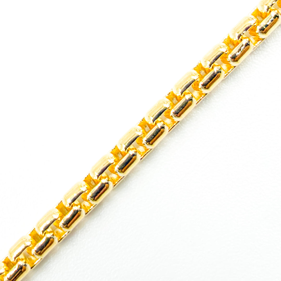 100KV0934000. 14k Solid Yellow Gold Venetian Box Link Necklace