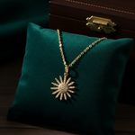 Load image into Gallery viewer, PFE33151. 14K Solid Gold Diamond Sun Necklace