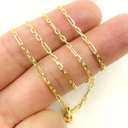 Solid Yellow Gold Diamond Cut Cable Link Chain