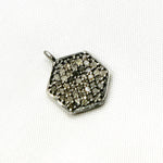 Load image into Gallery viewer, DC415. Diamond Sterling Silver Hexagon Charm
