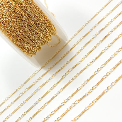 1653CGF. 14k Gold Filled 3 Long and 5 Short Link Chain