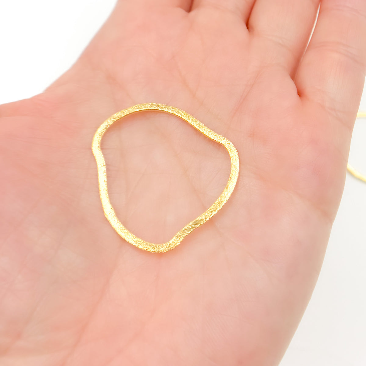 GPBS14. 30MM Gold-plated Sterling Silver Brushed Uneven Connector
