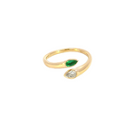 Load image into Gallery viewer, 14k Solid Gold Emerald and Diamond Drops Ring.  RFE18105EM

