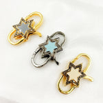 Load image into Gallery viewer, DC610A. Diamond Sterling Silver Star Enamel Trigger Clasp
