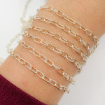Load image into Gallery viewer, 40061P1TTT. 14k Gold Filled and 925 Sterling Silver Elongated Cable Twisted and Plain Link Chain