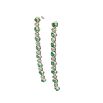 Load image into Gallery viewer, 14k Solid Gold Diamond and Emerald Circles Dangle Earrings. EFG52175EM
