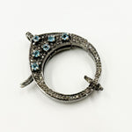 Load image into Gallery viewer, DC649. Diamond Sterling Silver Round Trigger Clasp with Gemstone
