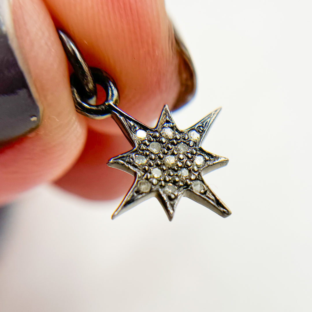 DC414. Diamond Sterling Silver Star Charm