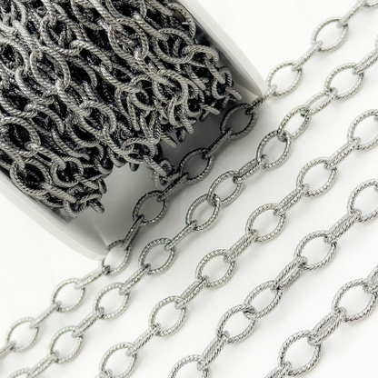 Buy  Sterling Silver Textured Cable Chain