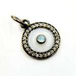 Load image into Gallery viewer, DC020A. Diamond Sterling Silver Round Enamel Charm with Gemstone
