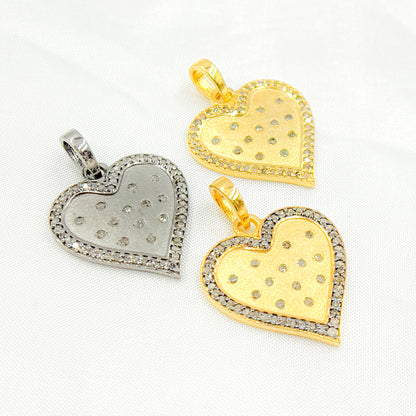 DP427. Diamond Sterling Silver Heart Pendant