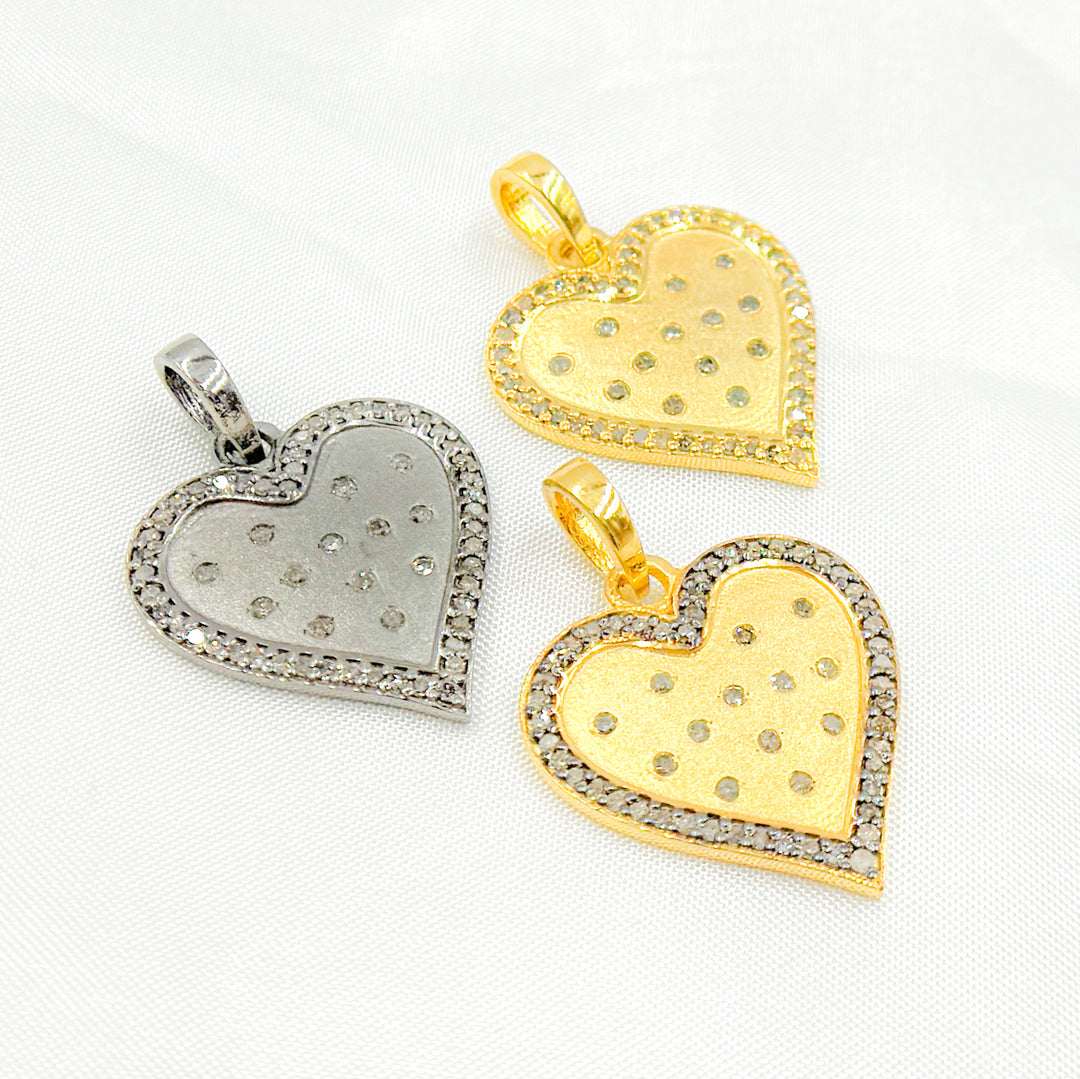 DP427. Diamond Sterling Silver Heart Pendant