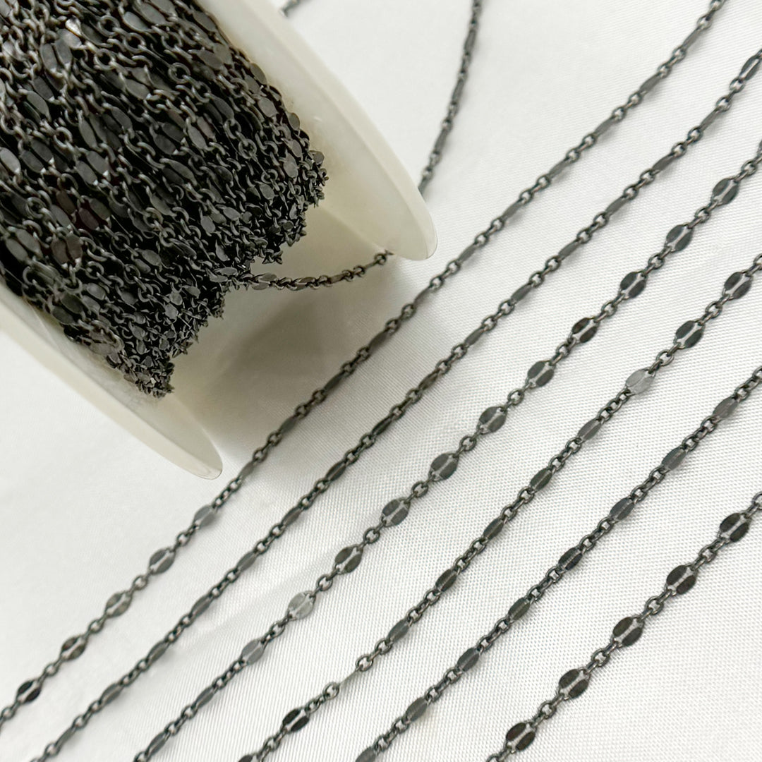 1097OX. Oxidized Sterling Silver Marina Link Chain