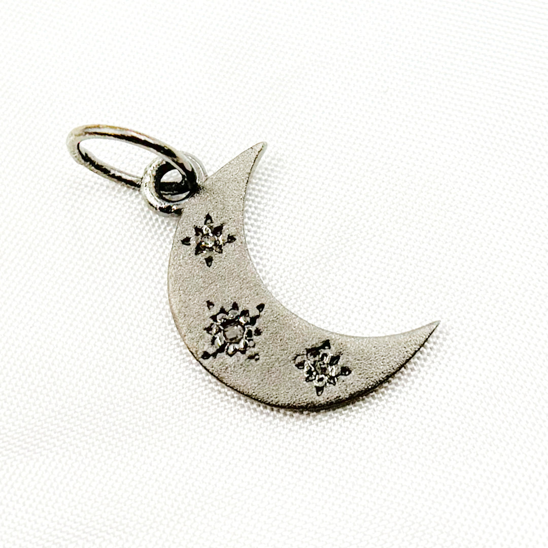 DC368. Diamond Sterling Silver Moon & Star Charm