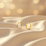 Load image into Gallery viewer, GER156. 14K Solid Gold Hollow Flat Hoop Earrings