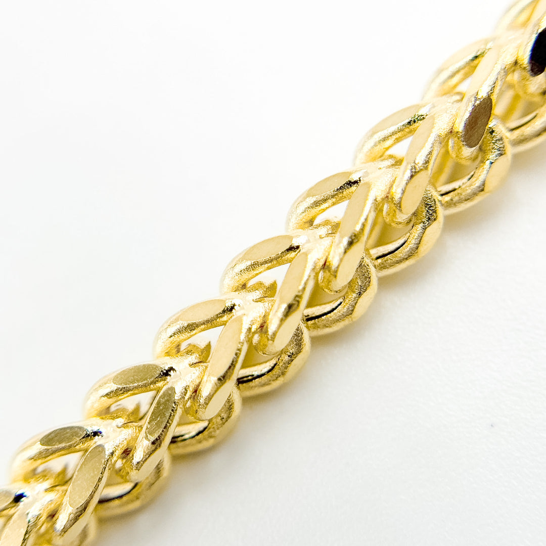 100HVI2004000. 14K Solid Yellow Gold Franco Hollow Chain Necklace