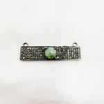 Load image into Gallery viewer, DC10. Silver Diamond and Gemstone Rectangle Connector
