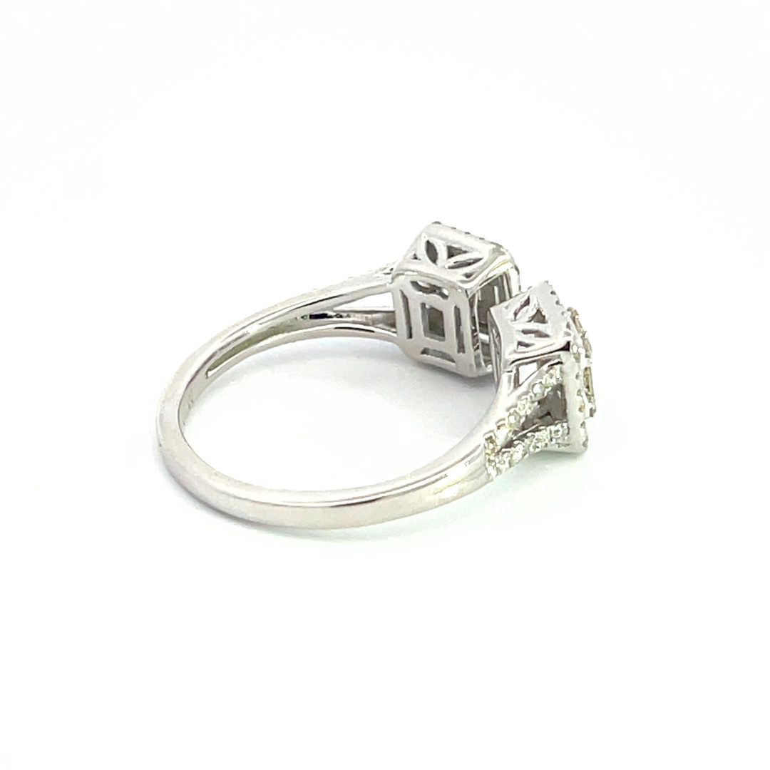 14K Solid Gold Rectangle Diamond Baguette Ring. RFI17435