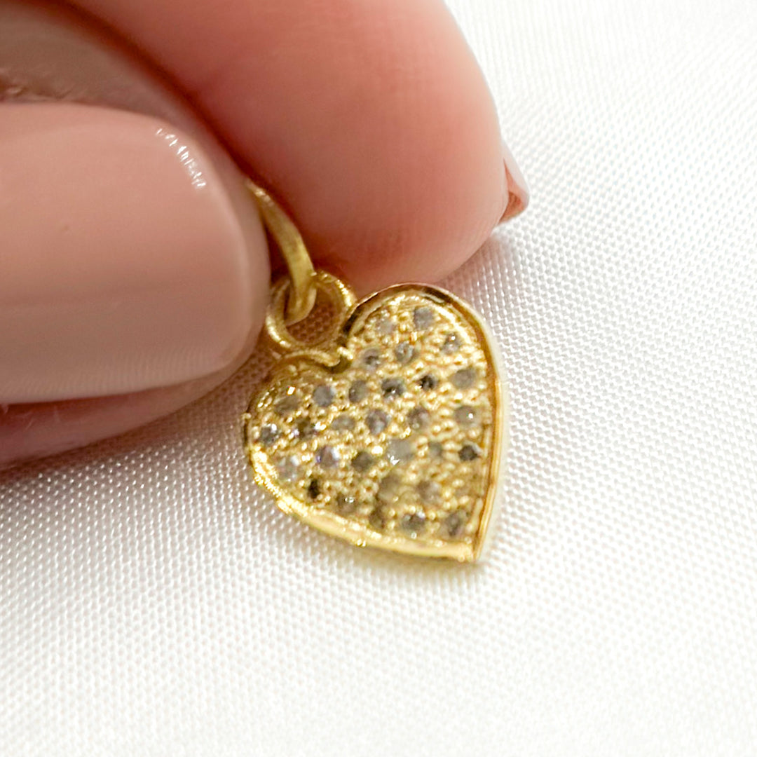 DC286. Diamond Sterling Silver Heart Charm