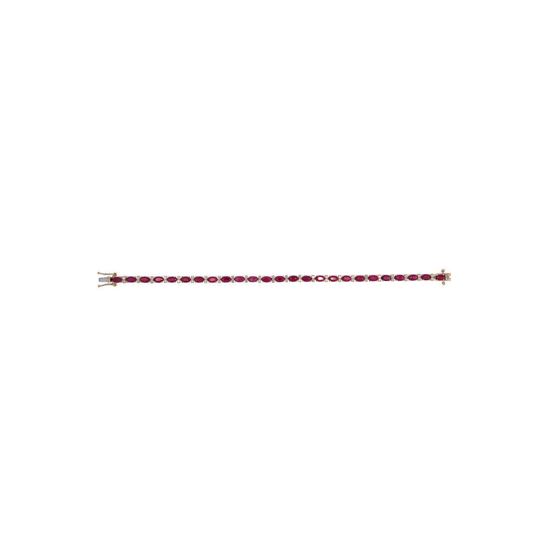CB97294RU5X3. 14k Solid Gold Diamond and Ruby Bracelet