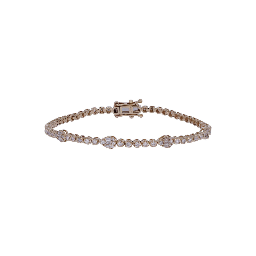BFN61355. 14K Solid Gold Diamond Bracelet