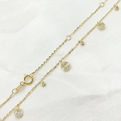 NT401855. 14K Solid Gold Diamond Dangle Necklace