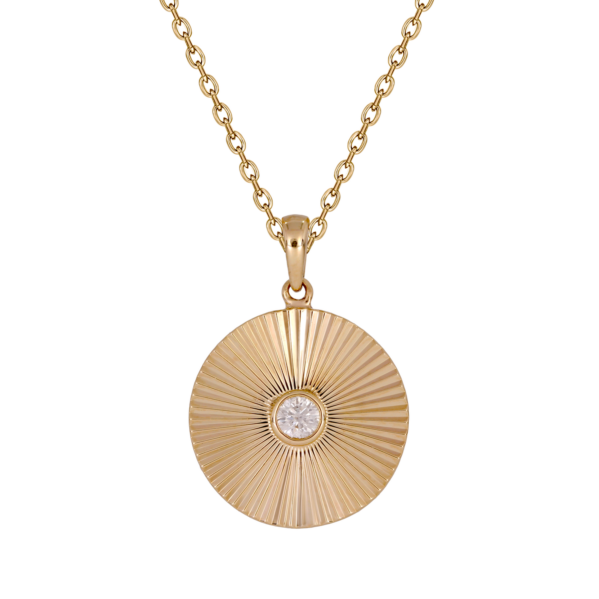14K Solid Gold Diamond Necklace