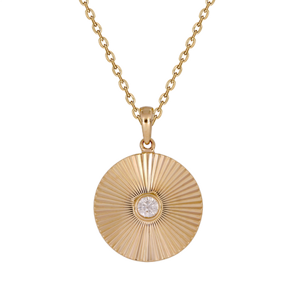 14K Solid Gold Diamond Necklace