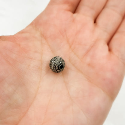 DC570. Diamond & Sterling Silver Round Bead