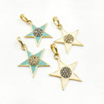 Load image into Gallery viewer, DP773A. Diamond Sterling Silver Star Enamel Pendant
