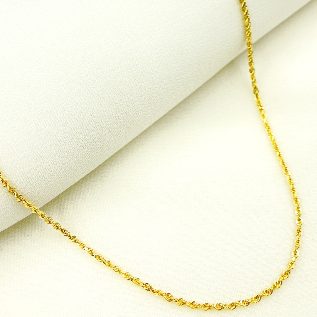 030CRDP0L8L. 14K Solid Yellow Gold Rope Chain