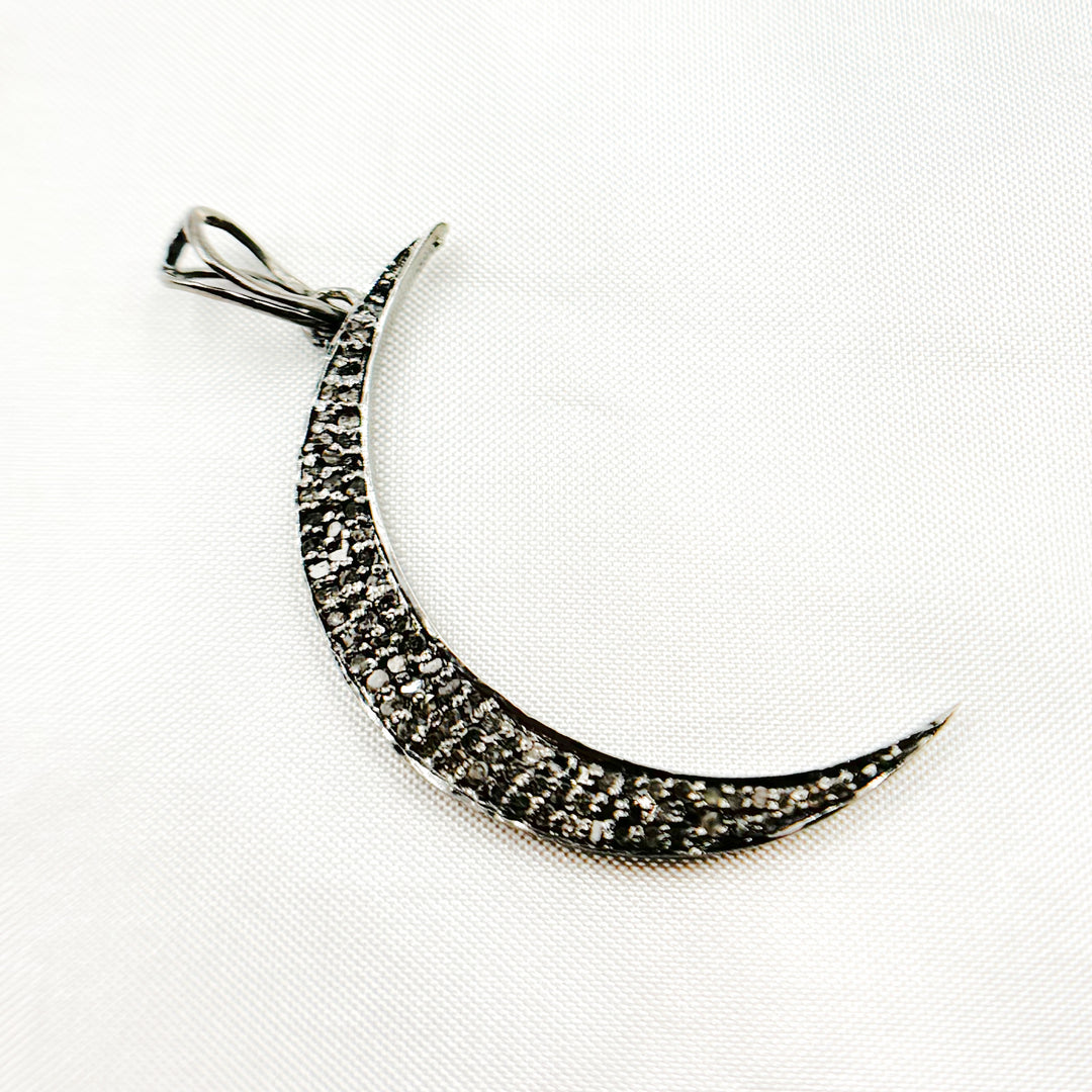 DP1017. Diamond Sterling Silver Moon Pendant