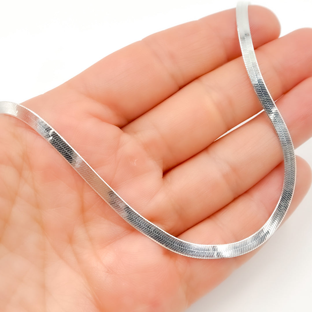 Sterling Silver Herringbone Necklace