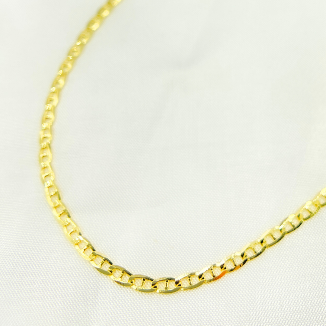 058FLP1FGT2A9L001. 14k Solid Gold Flat Marina Link Chain