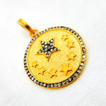 Load image into Gallery viewer, DP517. Diamond Sterling Silver Round Star Pendant

