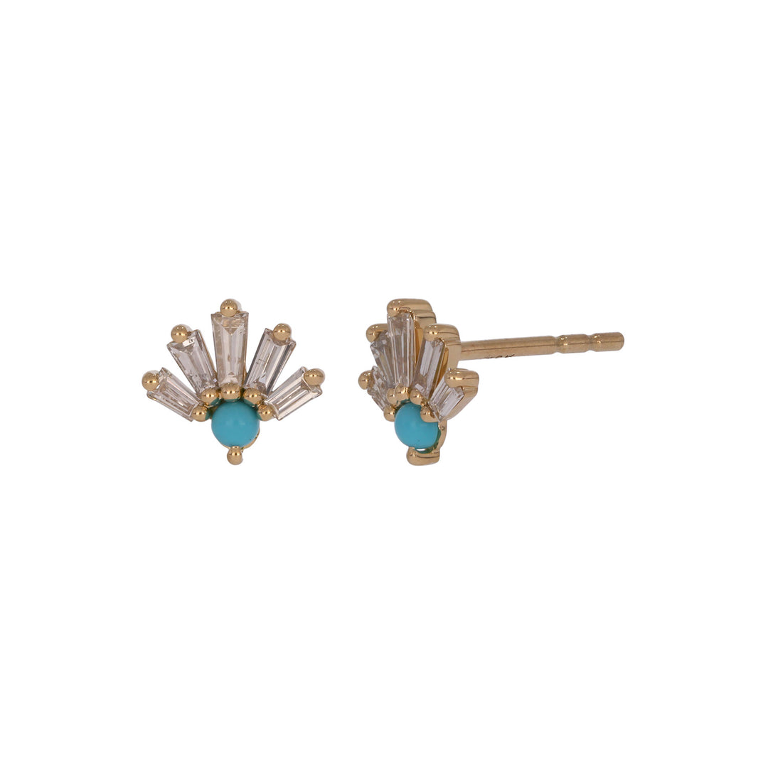 EFD54403. 18K Solid Gold Diamond & Gemstone Earring