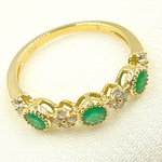 Load image into Gallery viewer, 14K Solid Gold Diamond and Emerald Ring. RAC01373EM
