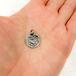 Load image into Gallery viewer, DC576. Diamond Sterling Silver Round Heart Charm
